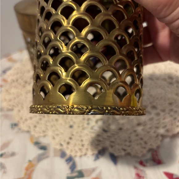 Vintage Made in India Brass Filigree Nesting Canisters - Picture 14 of 14